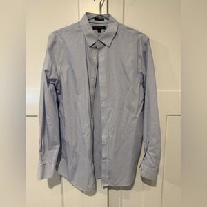 Banana Republic Men's Blue Gingham Non-Iron Dress Shirt